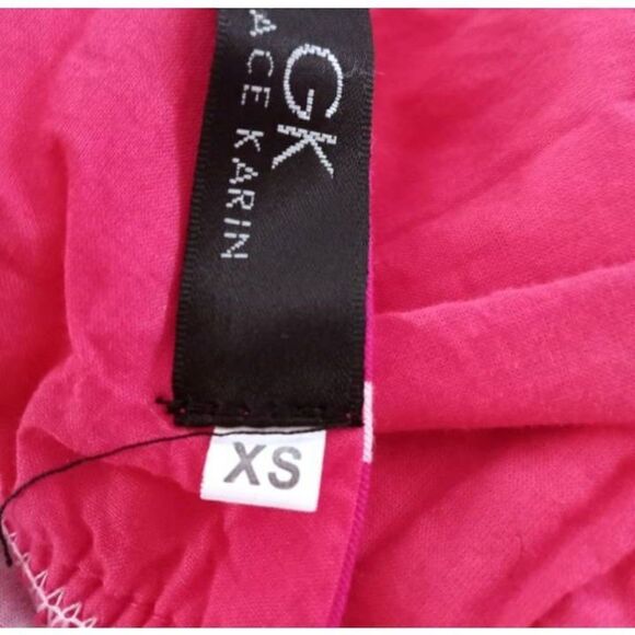 GRACE KARIN PINK & WHITE POLKA-DOT V-NECK SKATER DRESS SZ.XS EUC. - Picture 7 of 7